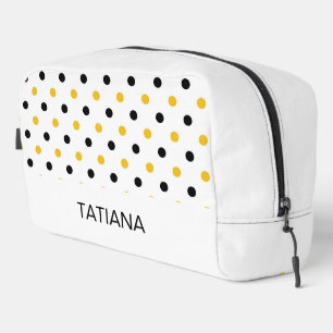 Trousse De Toilette Motif à pois abeille noire et jaune