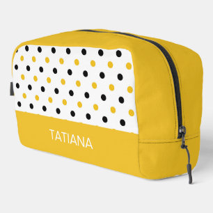 Trousse De Toilette Motif à pois abeille noire et jaune