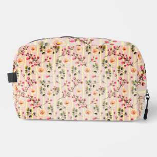 Trousse De Toilette Motif à rayures florales rose pâle