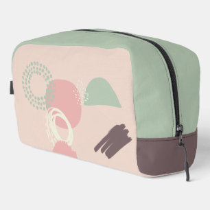 Trousse De Toilette Motif Abstrait rose Brown vert