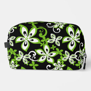 TROUSSE DE TOILETTE MOTIF ALOHA HAWAII EN NOIR/LIME