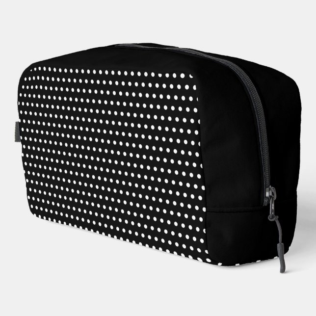 Trousse De Toilette Motif blanc chic sur noir (Coin droit)