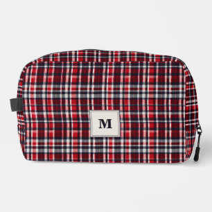 Trousse De Toilette Motif carreaux tartan monogrammé élégant