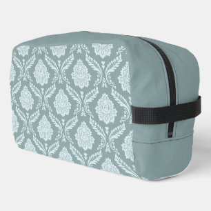 Trousse De Toilette Motif Damassé Rococo Canard Œuf Bleu+Turquoise