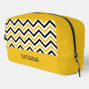Trousse De Toilette Motif de chevron classique jaune noir blanc Design