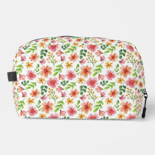 Trousse De Toilette Motif de fleurs roses à l'aquarelle