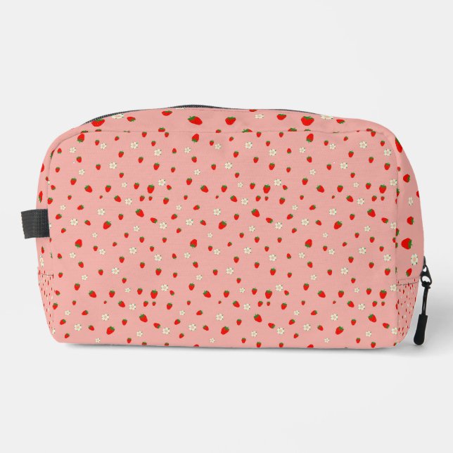 Trousse De Toilette Motif de fraises et de fleurs (Recto)