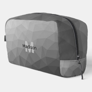 Trousse De Toilette Motif de maillage géométrique gris