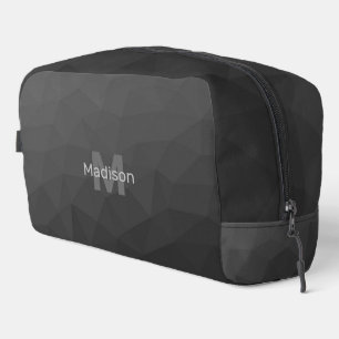Trousse De Toilette Motif de maillage géométrique gris foncé