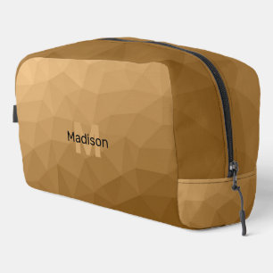 Trousse De Toilette Motif de maille géométrique marron Monogramme