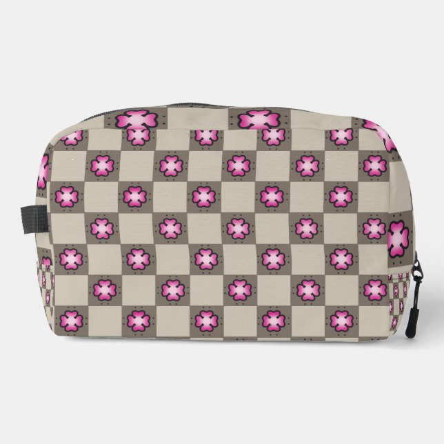 Trousse De Toilette Motif de tableau de bord rose (Recto)