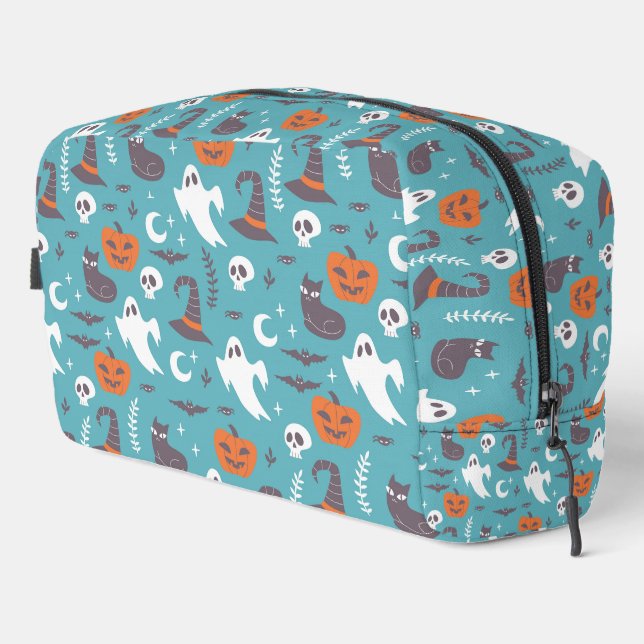 Trousse De Toilette Motif d'Halloween Turquoise amusant (Coin droit)