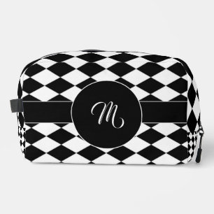 Trousse De Toilette Motif diamant blanc et noir