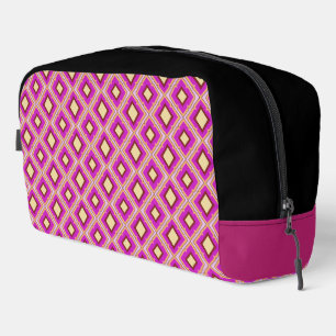 Trousse De Toilette Motif diamant rose fuchsia jaune