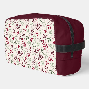 Trousse De Toilette Motif Feuille assisté Reds & Greens sur Crème