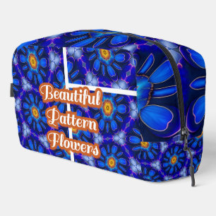 Trousse De Toilette Motif Fleurs bleues Abstraites