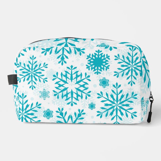 Trousse De Toilette Motif Flocon de Neige Bleu (Recto)