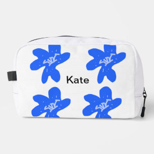 Trousse De Toilette Motif floral bleu aquarelle ajouter nom