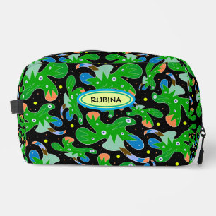 Trousse De Toilette Motif floral de fantaisie verte