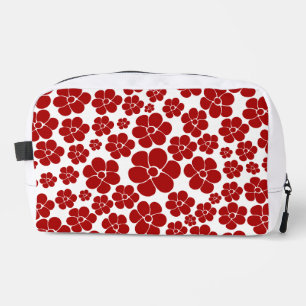 Trousse De Toilette Motif floral en rouge et blanc