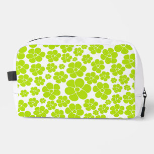 Trousse De Toilette Motif floral en vert citron et blanc