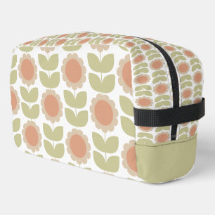 Trousse De Toilette Motif floral rétro rose pastel du milieu du siècle