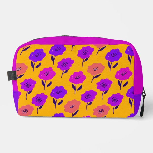 Trousse De Toilette Motif floral vibrant (Recto)