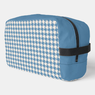 Trousse De Toilette Motif Houndstooth Blue+Cream