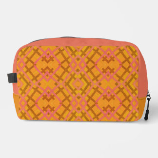 Trousse De Toilette Motif jaune rose en osier croisé