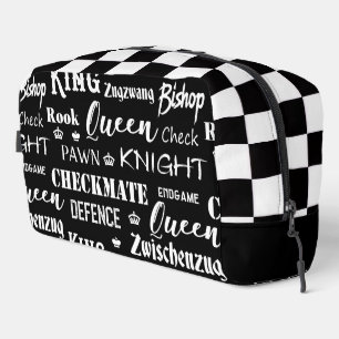 Trousse De Toilette Motif noir et blanc de joueur d'échecs