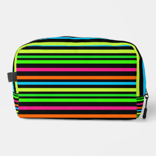 Trousse De Toilette Motif Rayures Néon
