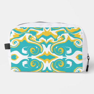 Trousse De Toilette Motif tourbillonnant en turquoise et jaune