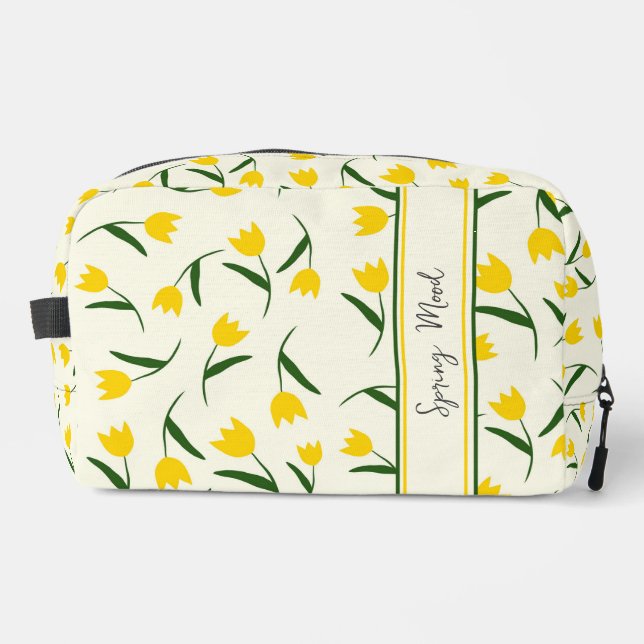 Trousse De Toilette Motif Tulipe Jaune  (Recto)