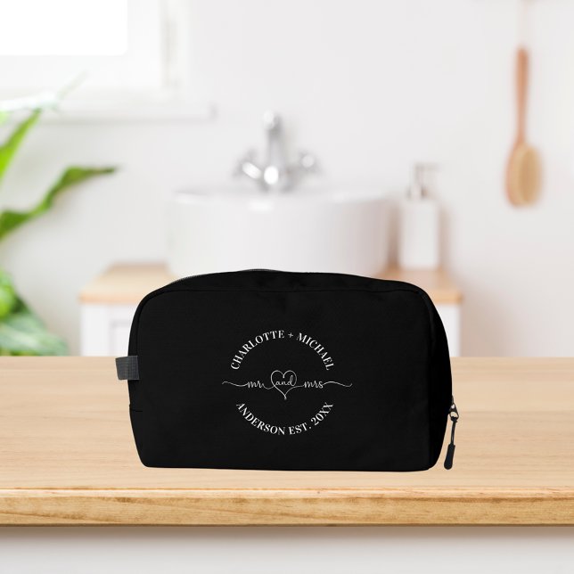 Trousse De Toilette Mr. mrs couples mariés noirs blancs (Créateur téléchargé)