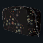 Trousse De Toilette Multi-Colored Flowers On Black<br><div class="desc">vintage flowers with leather texture in multi-colors on black background.</div>