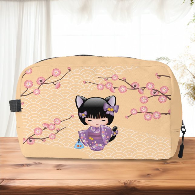 Trousse De Toilette Neko Kokeshi Poupée - Cat Ears Geisha Girl (Créateur téléchargé)