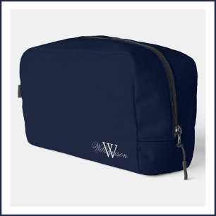 Trousse De Toilette Nom de famille gris sur monogramme gris pâle sur f