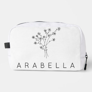 Trousse De Toilette Nom de la servante Fleur sauvage rustique