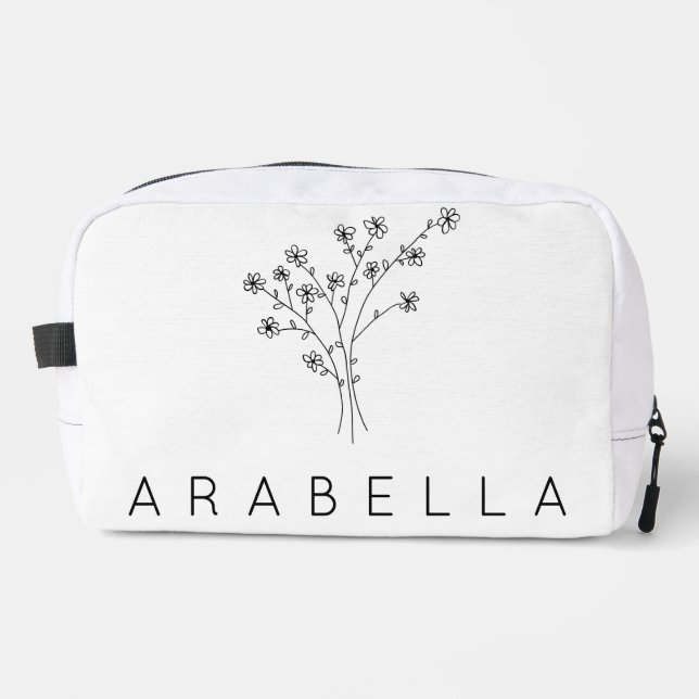 Trousse De Toilette Nom de la servante Fleur sauvage rustique (Recto)