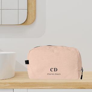 Trousse De Toilette Nom des initiales du monogramme moderne beige