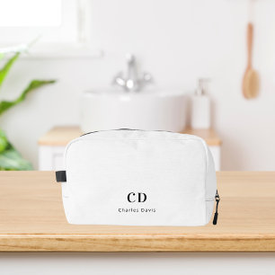 Trousse De Toilette Nom des initiales du monogramme noir blanc