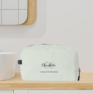 Trousse De Toilette Nom initial du monogramme vert Sage