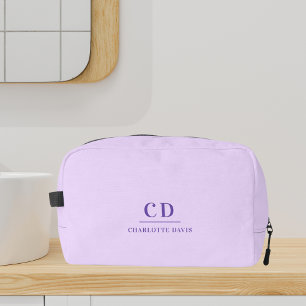 Trousse De Toilette Nom initial du monogramme violet de lavande