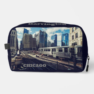 Trousse De Toilette Nom personnalisé et texte Chicago USA