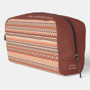 Trousse De Toilette Nom personnalisé et texte Tribal Aztec Motif
