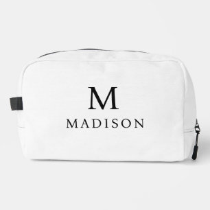 Trousse De Toilette Nom personnalisé noir et blanc minimal et élégant