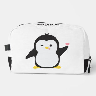 Trousse De Toilette Nom personnalisé pingouin mignon