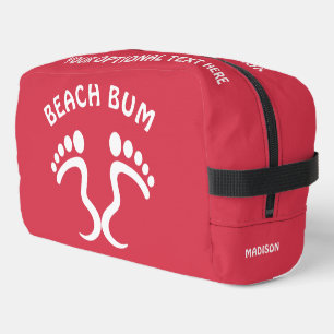Trousse De Toilette Nom personnalisé, texte et couleur Beach Bum