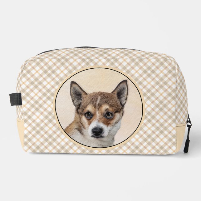 Trousse De Toilette Norvégien Lundehund Peinture Original Chien Art (Recto)