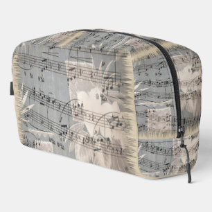Trousse De Toilette Notes de musique élégantes en bleu et beige
